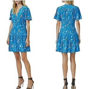 Equipment Lisle Floral-Print Silk Fitted Drop Waist Pleat Dress sz 6 Classic